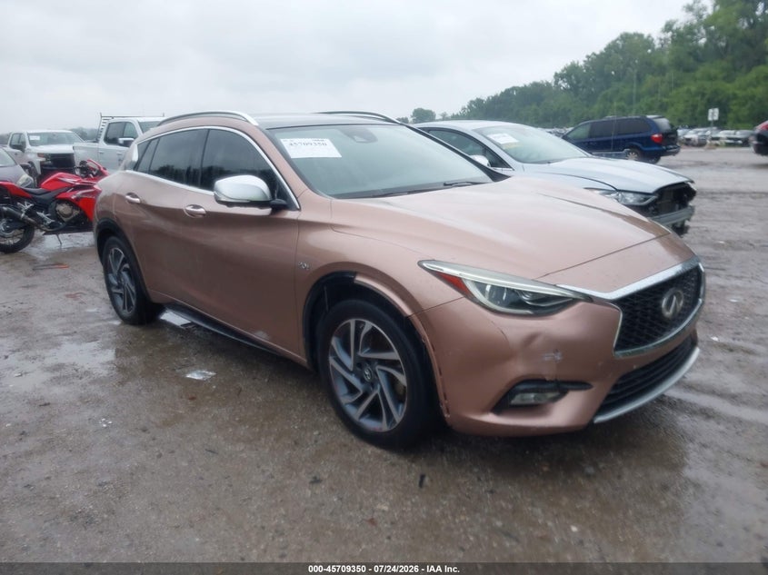 2018 Infiniti Qx30 VIN SJKCH5CP6JA044959 IAAI salvage auction — FRONT END, Repo Title (Oklahoma), sold $25 on 2026-07-29 (photo 1)