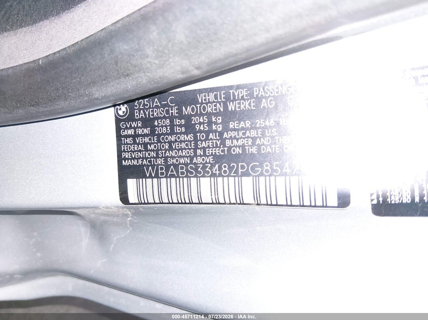 2002 BMW 3 series VIN WBABS33482PG85474 IAAI salvage auction — LEFT REAR, Salvage (Idaho), sold $250 on 2026-08-13 (photo 9)