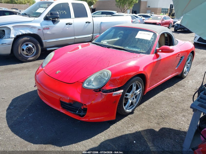 2005 Porsche Boxster VIN WP0CA29895U711971 IAAI salvage auction — LEFT FRONT, Salvage Certificate (California), sold $4,225 on 2026-08-11 (photo 2)