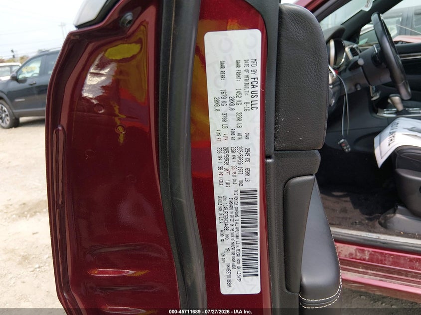 2017 Jeep Grand cherokee VIN 1C4RJFCG3HC644991 IAAI salvage auction — WATER/FLOOD, Salvage (Ohio), sold $3,250 on 2026-08-01 (photo 9)