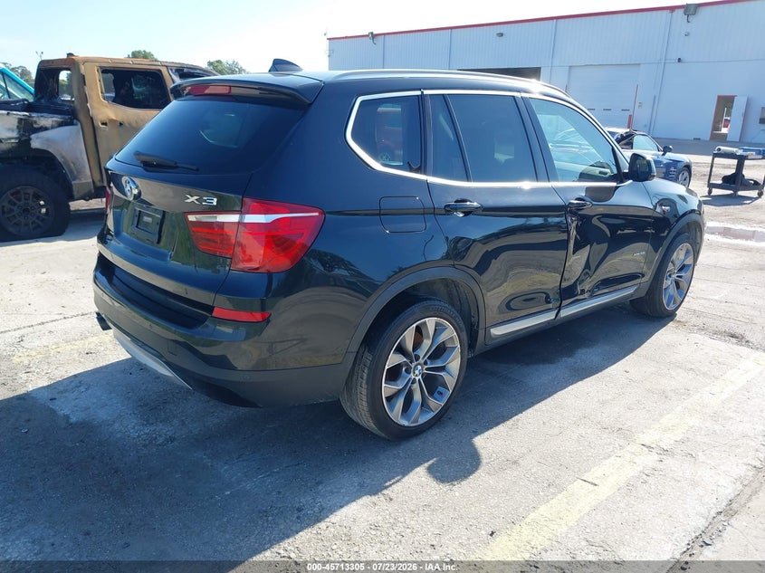 2017 BMW X3 VIN 5UXWX7C55H0S18628 IAAI salvage auction — MECHANICAL, Clear (Indiana), sold $2,850 on 2026-07-29 (photo 4)