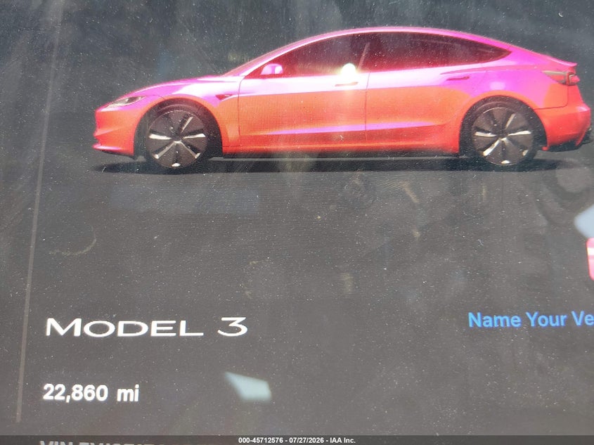 2024 Tesla Model 3 VIN 5YJ3E1EA2RF742968 IAAI salvage auction — REAR END, Wait Title, sold $10,450 on 2026-09-08 (photo 7)