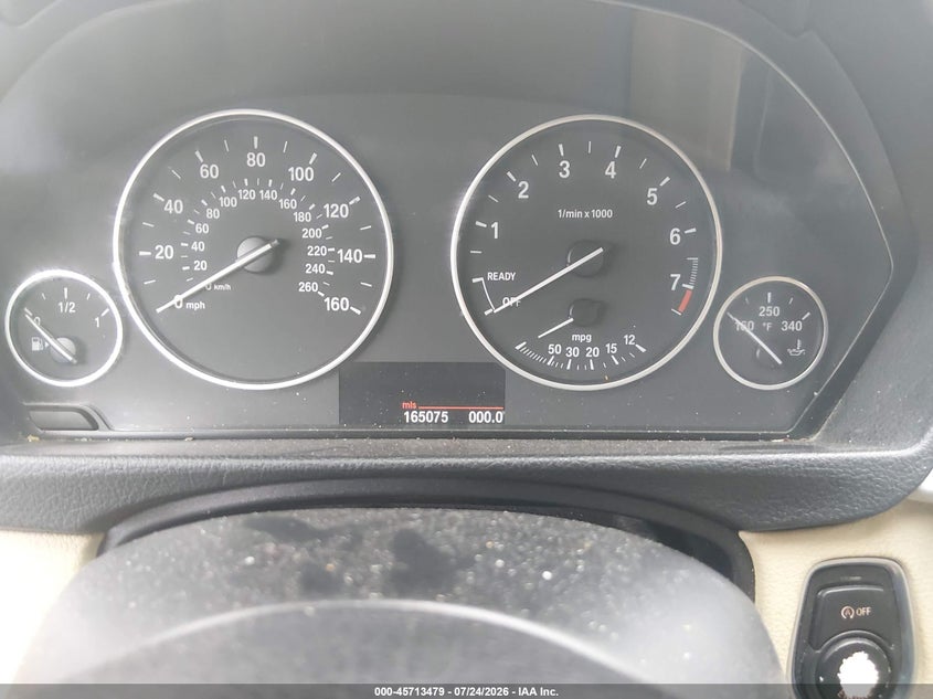 2012 BMW 3 series VIN WBA3C1C56CF430258 IAAI salvage auction — NORMAL WEAR, Original (Texas), sold $475 on 2026-08-17 (photo 7)