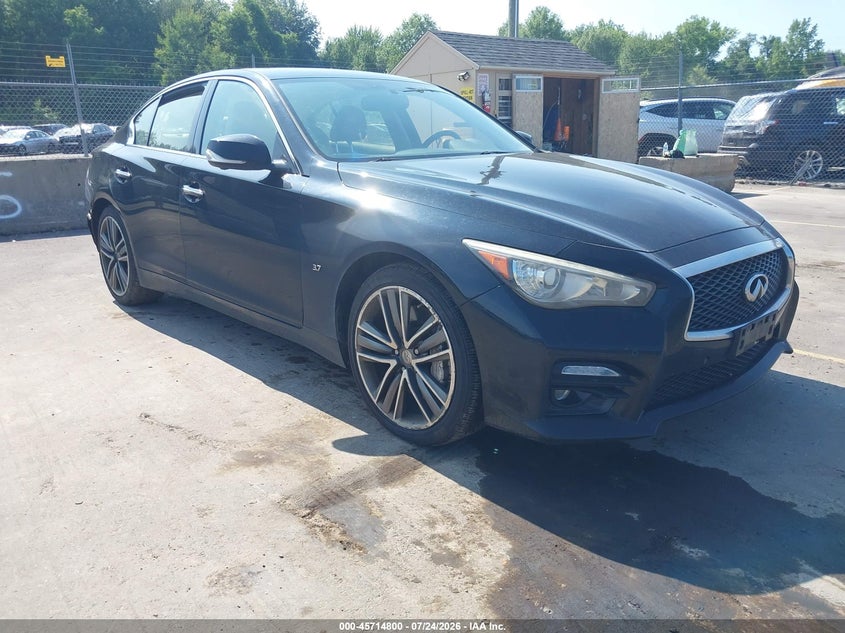 2015 Infiniti Q50 VIN JN1BV7AR3FM400736 IAAI salvage auction — REAR END, Salvage Title, sold $975 on 2026-08-29 (photo 1)