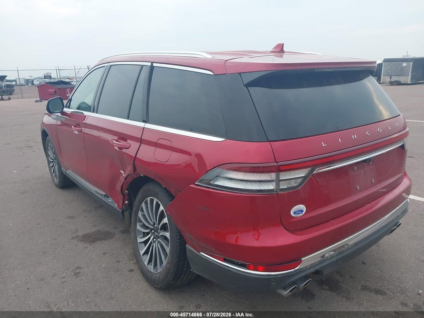 2020 Lincoln Aviator VIN 5LM5J7XC9LGL09255 IAAI salvage auction — REAR END, Regular (South Dakota), sold $7,600 on 2026-09-02 (photo 3)