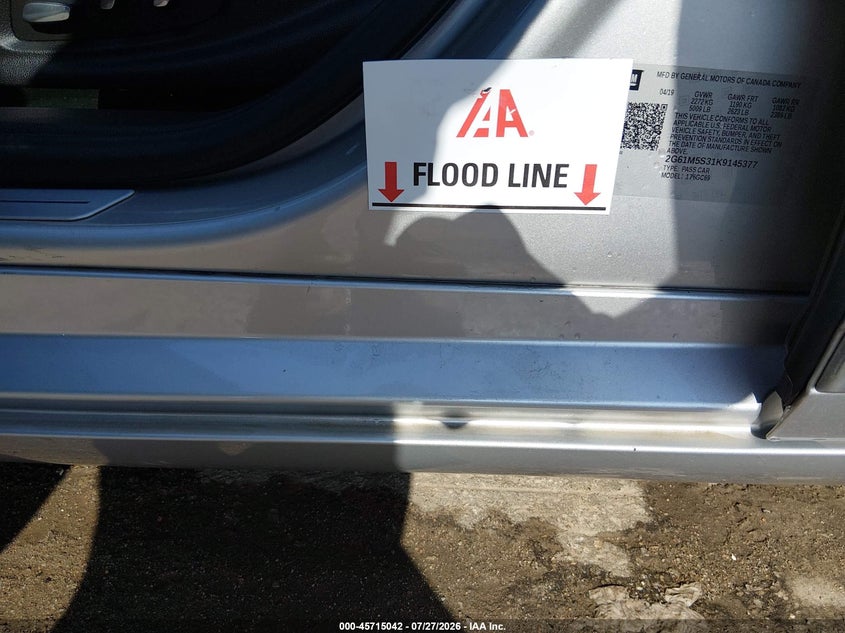 2019 Cadillac Xts VIN 2G61M5S31K9145377 IAAI salvage auction — FRESH WATER, Salvage (Kansas), sold $2,800 on 2026-08-23 (photo 6)