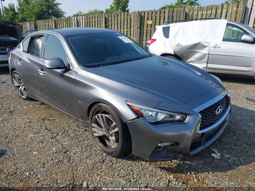2018 Infiniti Q50 VIN JN1EV7AP7JM364053 IAAI salvage auction — RIGHT FRONT, Salvage (Virginia), sold $3,500 on 2026-08-26 (photo 1)