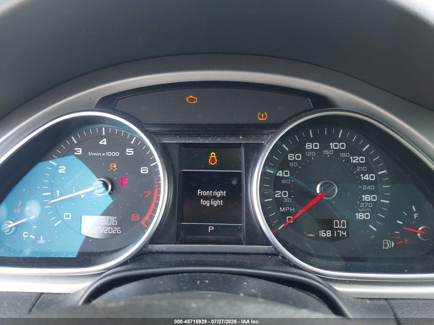 2013 Audi Q7 VIN WA1LGAFE3DD008166 IAAI salvage auction — SIDE, Wait Title, sold $1,000 on 2026-08-21 (photo 7)