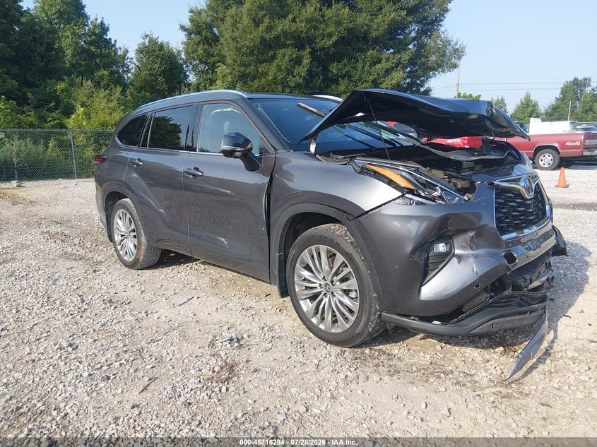 2024 Toyota Highlander VIN 5TDKDRAH3RS536201 IAAI salvage auction — FRONT END, Salvage Title, sold $14,800 on 2026-08-22 (photo 1)
