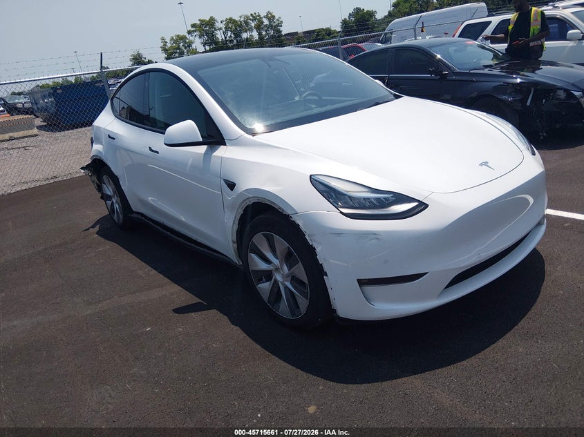 2022 Tesla Model y VIN 7SAYGDEE4NF374746 IAAI salvage auction — RIGHT SIDE, Wait Title, sold $12,500 on 2026-09-01 (photo 1)