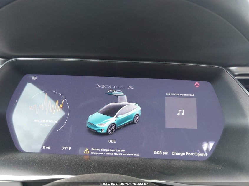 2017 Tesla Model x VIN 5YJXCDE24HF053739 IAAI salvage auction — SIDE, Wait Title, sold $5,200 on 2026-09-03 (photo 7)