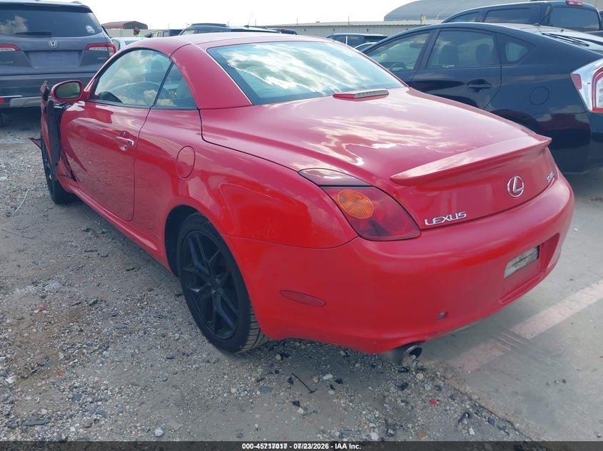 2002 Lexus Sc 430 VIN JTHFN48Y920026546 IAAI salvage auction — FRONT END, Salvage (Texas), sold $25 on 2026-07-29 (photo 3)