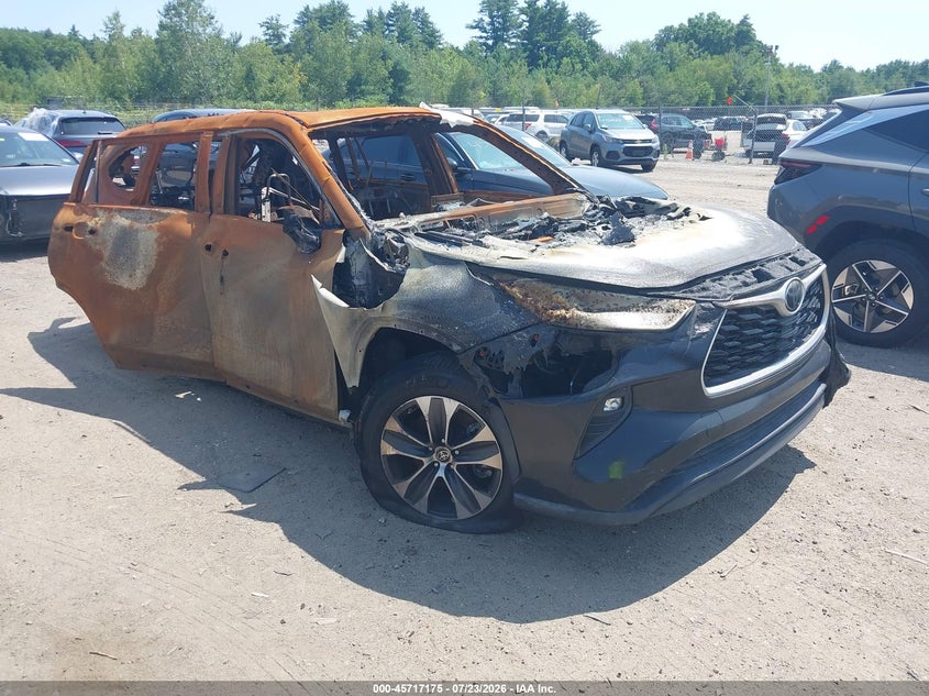 2023 Toyota Highlander VIN 5TDKDRBH4PS037371 IAAI salvage auction — TOTAL BURN, Salvage (Idaho), sold $1,575 on 2026-07-31 (photo 1)
