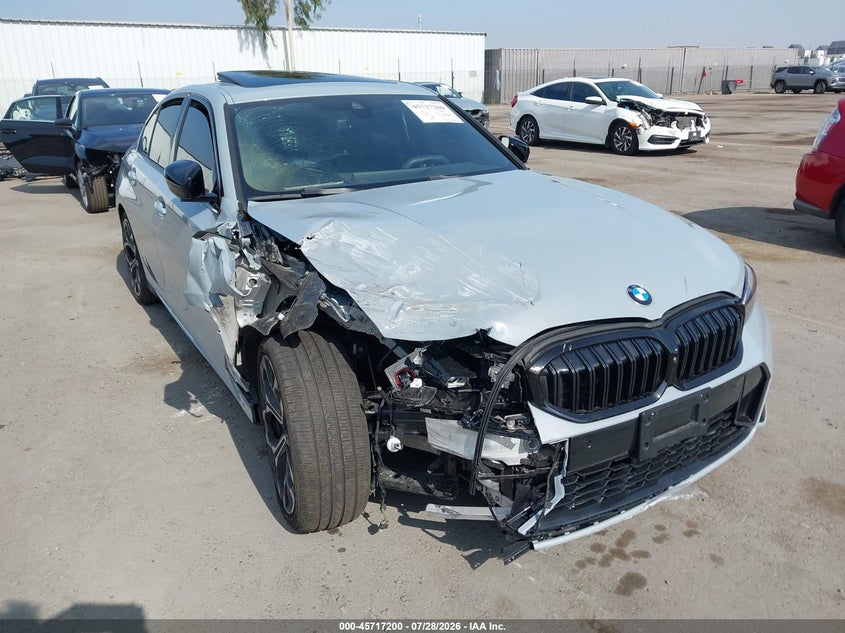 2025 BMW 3er VIN 3MW69CW08S8F53624 IAAI salvage auction — RIGHT FRONT, Salvage (California), sold $19,250 on 2026-08-31 (photo 6)