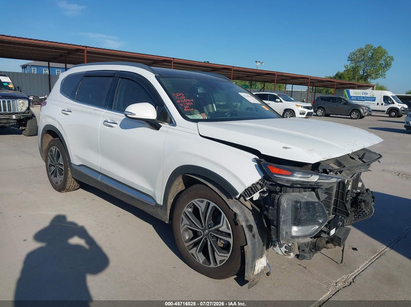 2019 Hyundai Santa fe VIN 5NMS53AA1KH013801 IAAI salvage auction — FRONT END, Salvage (Texas), sold $2,875 on 2026-08-29 (photo 1)