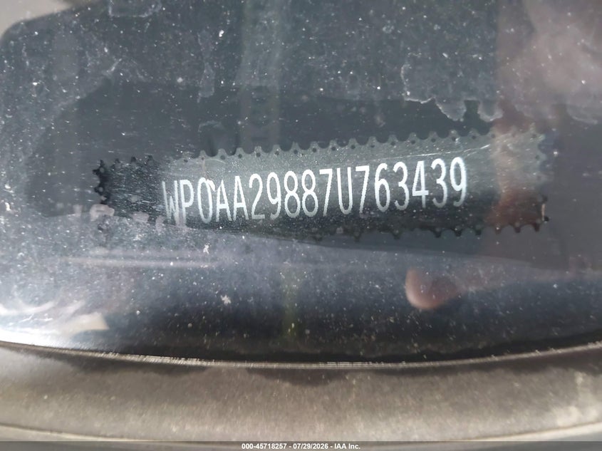 2007 Porsche Cayman VIN WP0AA29887U763439 IAAI salvage auction — FRONT END, Bill Of Sale (Alaska), sold $5,100 on 2026-08-02 (photo 9)