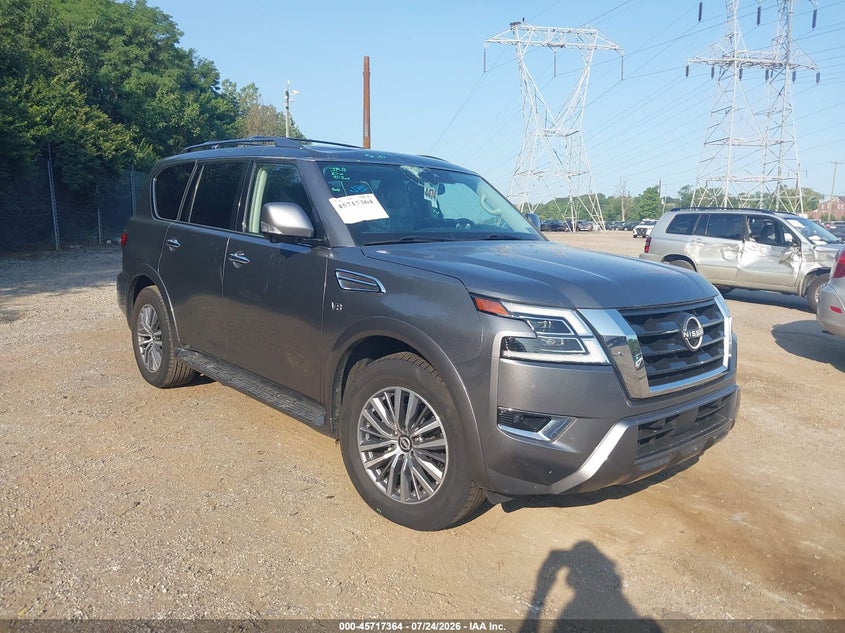 2021 Nissan Armada VIN JN8AY2BA0M9375200 IAAI salvage auction — FRONT END, Salvage Title, sold $10,800 on 2026-08-22 (photo 1)