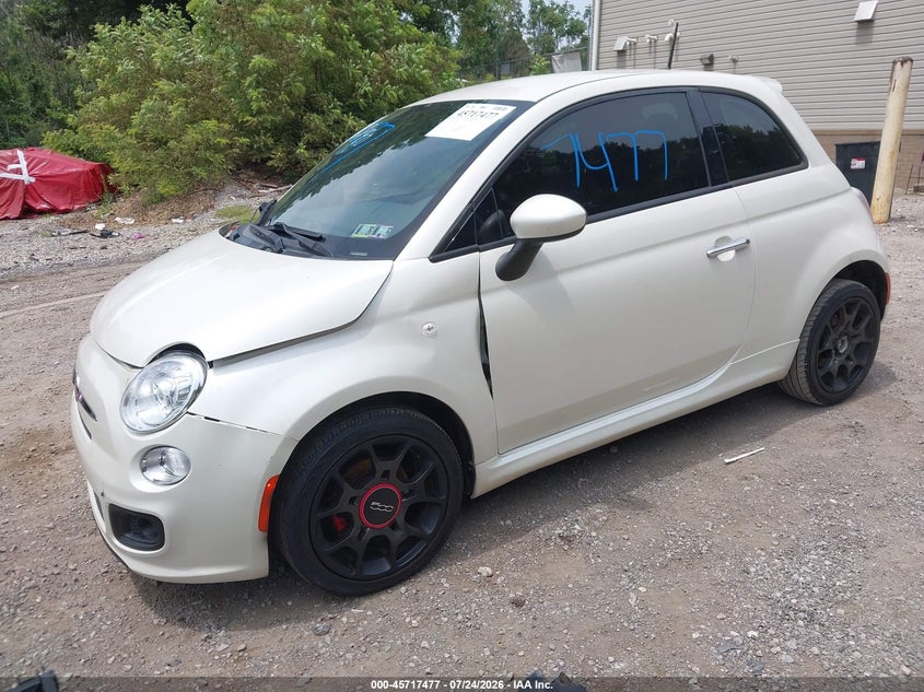 2015 Fiat 500 VIN 3C3CFFBR9FT601840 IAAI salvage auction — FRONT & REAR, Salvage Title, sold $500 on 2026-09-09 (photo 2)