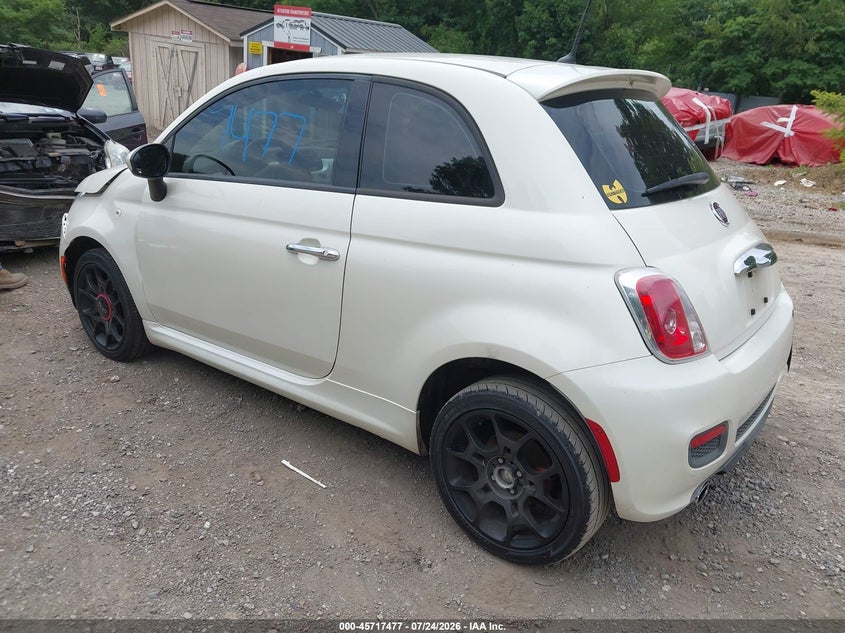 2015 Fiat 500 VIN 3C3CFFBR9FT601840 IAAI salvage auction — FRONT & REAR, Salvage Title, sold $500 on 2026-09-09 (photo 3)