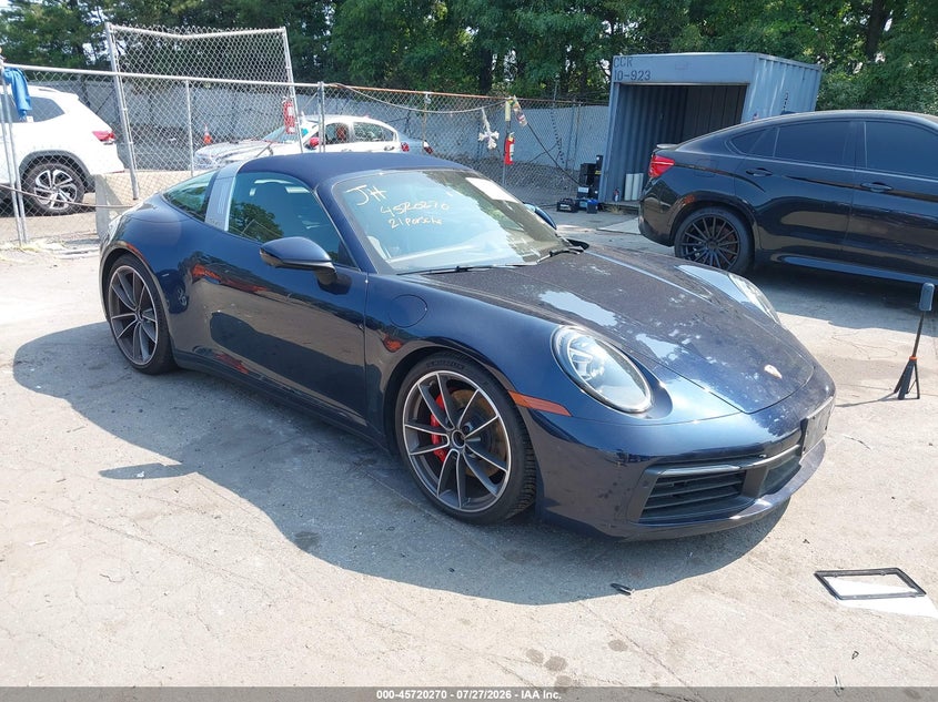 2021 Porsche 911 VIN WP0BB2A95MS235824 IAAI salvage auction — WATER/FLOOD, Salvage Title, sold $87,500 on 2026-08-18 (photo 1)