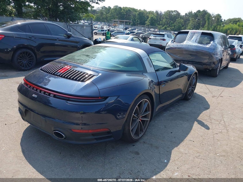 2021 Porsche 911 VIN WP0BB2A95MS235824 IAAI salvage auction — WATER/FLOOD, Salvage Title, sold $87,500 on 2026-08-18 (photo 4)