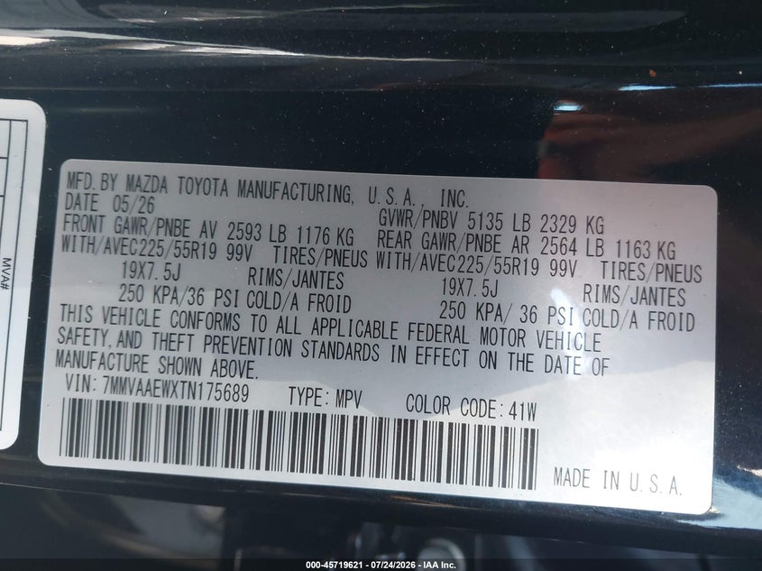 2026 Mazda Cx-50 VIN 7MMVAAEWXTN175689 IAAI salvage auction — FRONT END, Wait Title, sold $16,700 on 2026-08-03 (photo 9)