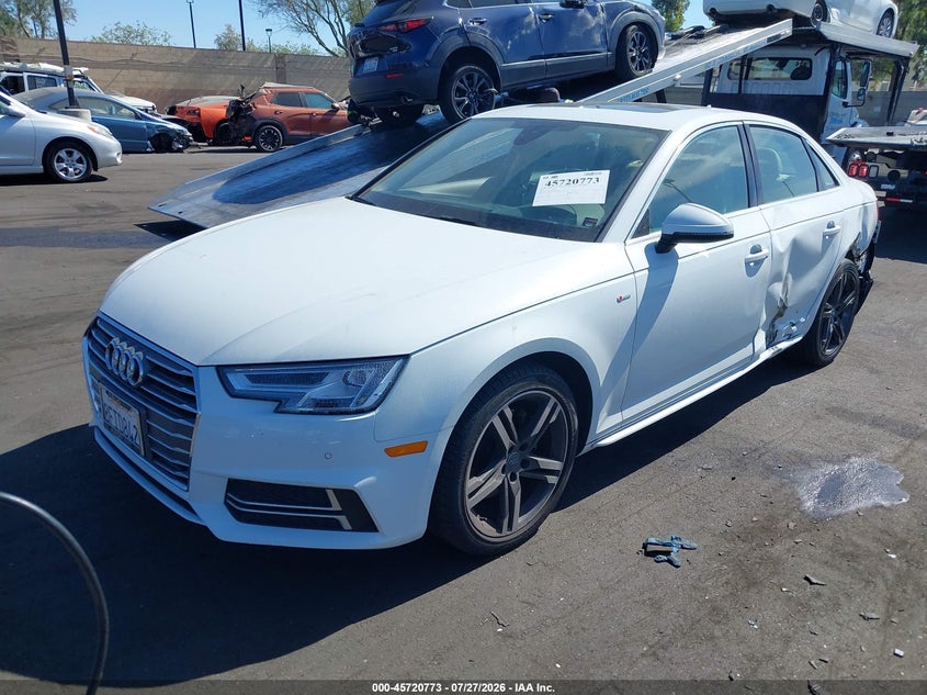 2018 Audi A4 VIN WAULMAF48JA217614 IAAI salvage auction — SIDE, Salvage Certificate (California), sold $6,100 on 2026-08-02 (photo 2)
