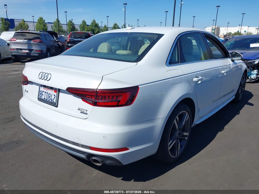 2018 Audi A4 VIN WAULMAF48JA217614 IAAI salvage auction — SIDE, Salvage Certificate (California), sold $6,100 on 2026-08-02 (photo 4)