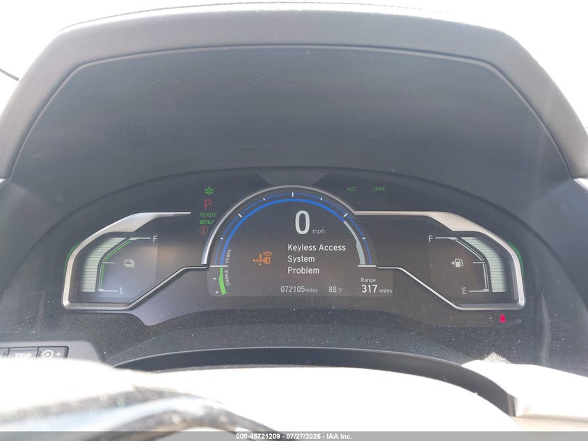 2018 Honda Clarity VIN JHMZC5F31JC008474 IAAI salvage auction — FRONT END, Bill Of Sale (Washington), sold $3,450 on 2026-08-07 (photo 7)