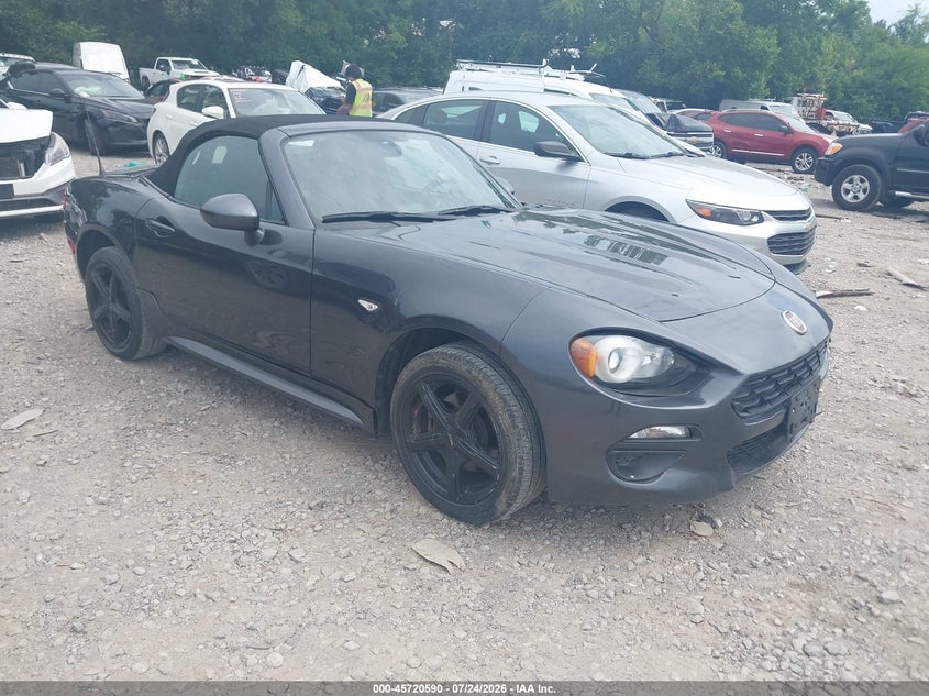 2017 Fiat 124 spider VIN JC1NFAEK8H0128693 IAAI salvage auction — LEFT SIDE, Wait Title, sold $2,750 on 2026-08-13 (photo 1)
