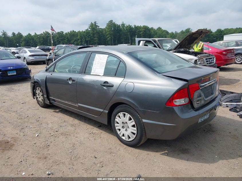 2010 Honda Civic VIN 2HGFA1F37AH557419 IAAI salvage auction — FRONT & REAR, Clear (Massachusetts), sold $675 on 2026-08-03 (photo 3)