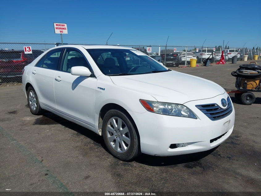 2007 Toyota Camry hybrid VIN JTNBB46K873010217 IAAI salvage auction — FRONT END, Salvage (California), sold $1,050 on 2026-08-02 (photo 1)