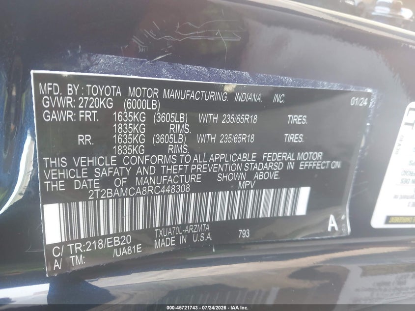 2023 Lexus Rx VIN 2T2BAMBAXPC017757 IAAI salvage auction — LEFT FRONT, Wait Title, sold $25,150 on 2026-09-01 (photo 9)