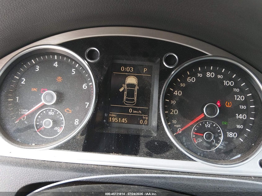 2012 Volkswagen Passat cc VIN WVWHN7AN9CE510183 IAAI salvage auction — NORMAL WEAR, Original (Texas), sold $275 on 2026-08-04 (photo 7)