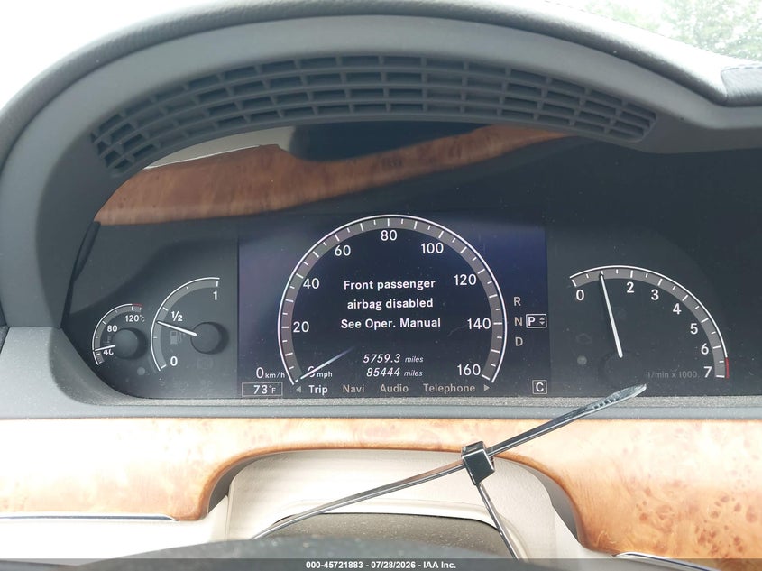 2007 Mercedes-benz S class VIN WDDNG71XX7A039906 IAAI salvage auction — ROOF, Salvage (Connecticut), sold $1,600 on 2026-08-14 (photo 7)