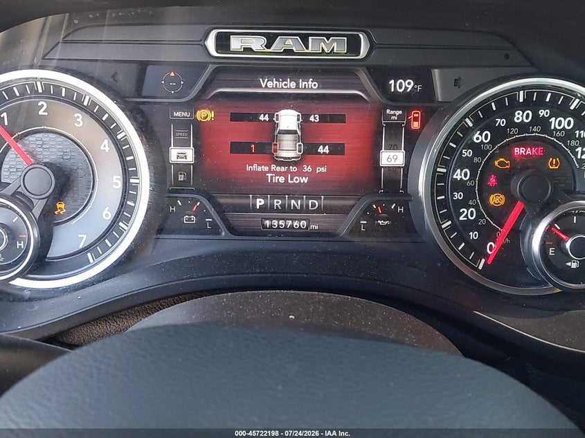 2021 Ram 1500 VIN 1C6RREBT5MN807292 IAAI salvage auction — REAR END, Salvage Title, sold $7,300 on 2026-09-13 (photo 7)