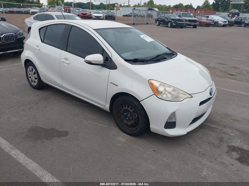 2012 Toyota Prius c VIN JTDKDTB38C1513145 IAAI salvage auction — NORMAL WEAR, Clear (Mississippi), sold $25 on 2026-07-28 (photo 1)