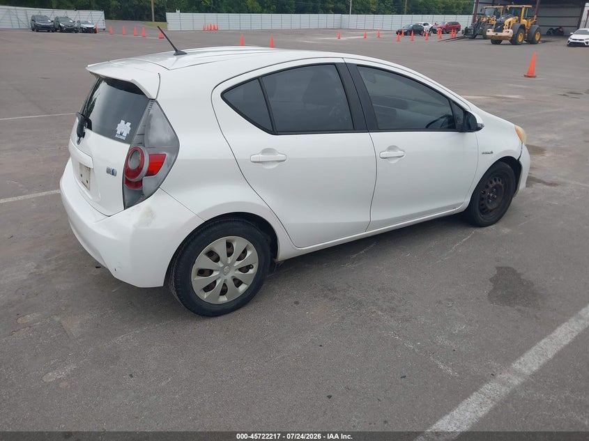 2012 Toyota Prius c VIN JTDKDTB38C1513145 IAAI salvage auction — NORMAL WEAR, Clear (Mississippi), sold $25 on 2026-07-28 (photo 4)
