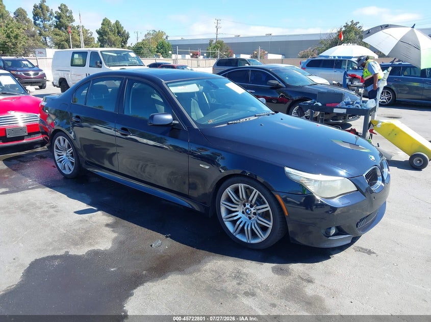 2008 BMW 5 series VIN WBANW535X8CT54141 IAAI salvage auction — LEFT REAR, Salvage (California), sold $1,350 on 2026-08-03 (photo 1)