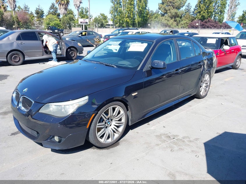 2008 BMW 5 series VIN WBANW535X8CT54141 IAAI salvage auction — LEFT REAR, Salvage (California), sold $1,350 on 2026-08-03 (photo 2)