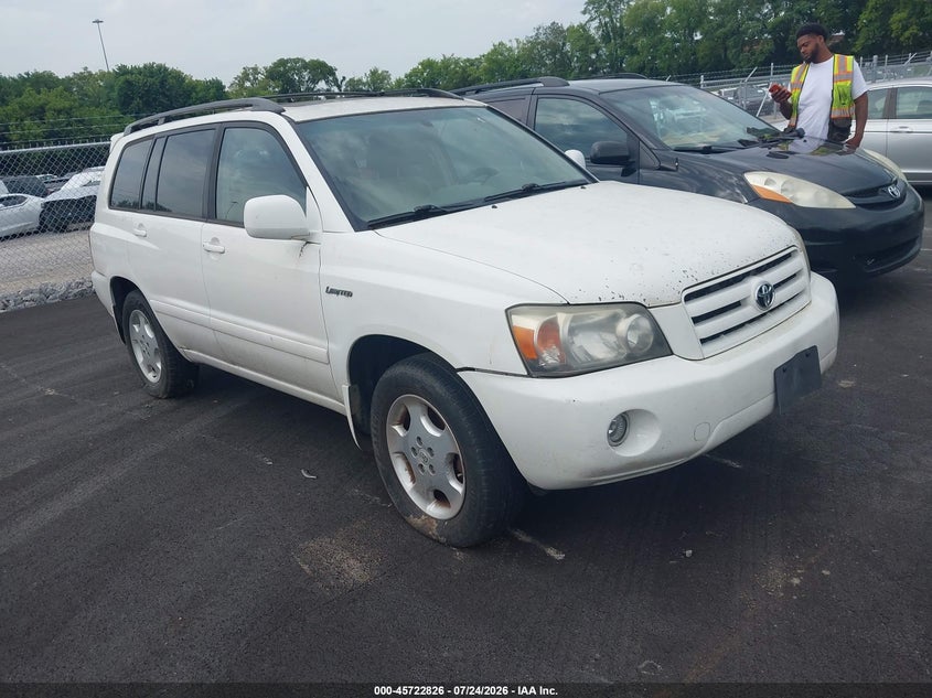 2006 Toyota Highlander VIN JTEEP21AX60147063 IAAI salvage auction — NORMAL WEAR, Clear (Tennessee), sold $600 on 2026-08-02 (photo 1)
