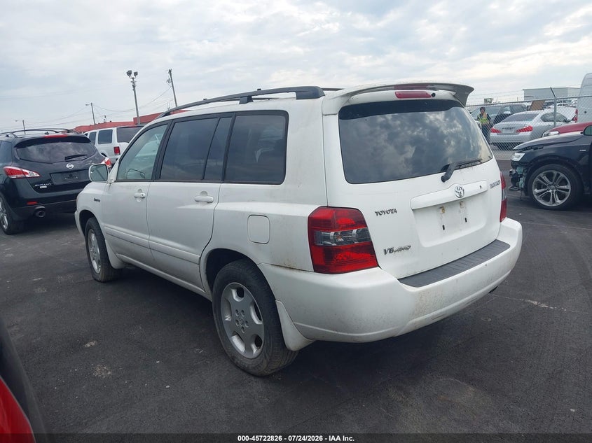 2006 Toyota Highlander VIN JTEEP21AX60147063 IAAI salvage auction — NORMAL WEAR, Clear (Tennessee), sold $600 on 2026-08-02 (photo 3)