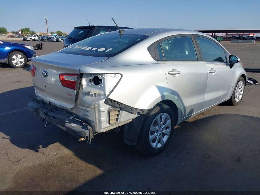 2016 Kia Rio VIN KNADM4A37G6667349 IAAI salvage auction — REAR END, Wait Title, sold $1,350 on 2026-08-21 (photo 4)