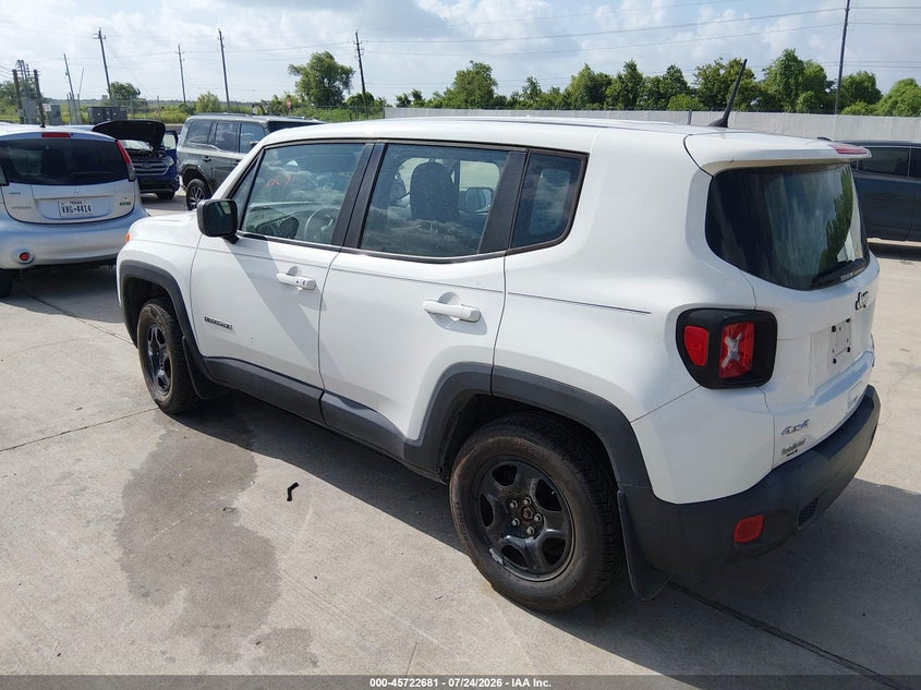 2018 Jeep Renegade VIN ZACCJBAB4JPJ57237 IAAI salvage auction — MECHANICAL, Clear (Delaware), sold $1,250 on 2026-07-31 (photo 3)