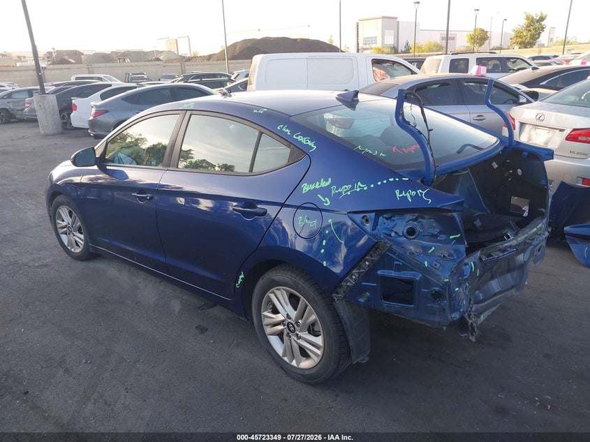 2019 Hyundai Elantra VIN 5NPD84LF8KH492185 IAAI salvage auction — REAR END, Salvage Certificate (California), sold $2,800 on 2026-08-23 (photo 3)