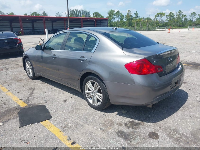 2012 Infiniti G VIN JN1DV6AR3CM862471 IAAI salvage auction — RIGHT REAR, Clear (Florida), sold $1,000 on 2026-09-04 (photo 3)