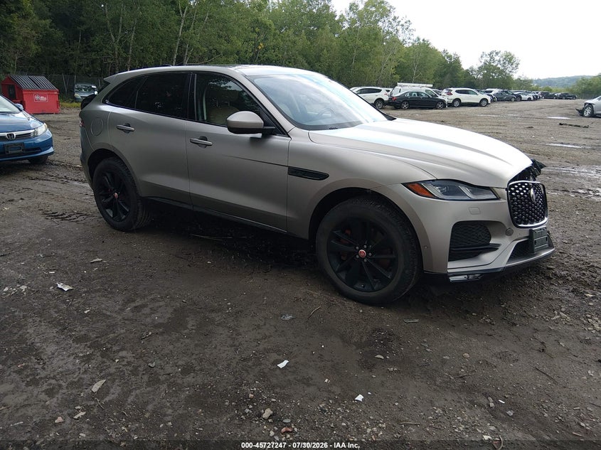 2021 Jaguar F-pace VIN SADCJ2EU9MA684830 IAAI salvage auction — FRONT END, Salvage Title, sold $13,225 on 2026-09-02 (photo 1)