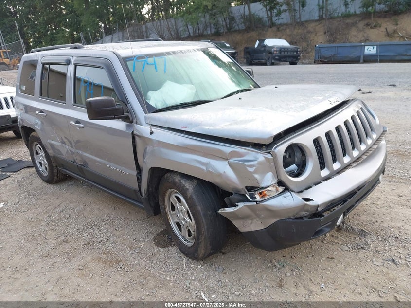 2017 Jeep Liberty (patriot) VIN 1C4NJPBB0HD166596 IAAI salvage auction — FRONT END, Salvage (Pennsylvania), sold $350 on 2026-08-13 (photo 1)