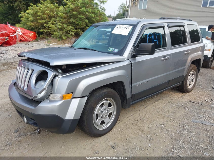 2017 Jeep Liberty (patriot) VIN 1C4NJPBB0HD166596 IAAI salvage auction — FRONT END, Salvage (Pennsylvania), sold $350 on 2026-08-13 (photo 2)