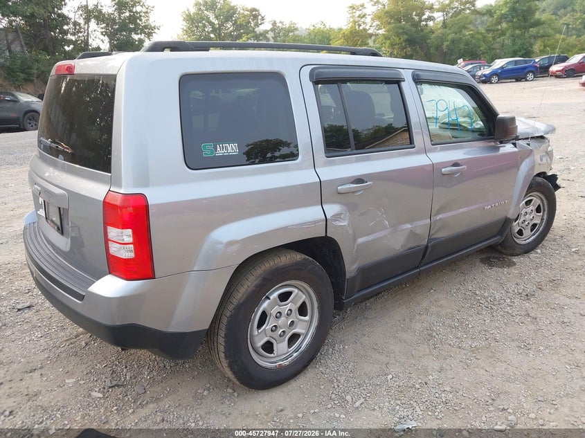 2017 Jeep Liberty (patriot) VIN 1C4NJPBB0HD166596 IAAI salvage auction — FRONT END, Salvage (Pennsylvania), sold $350 on 2026-08-13 (photo 4)